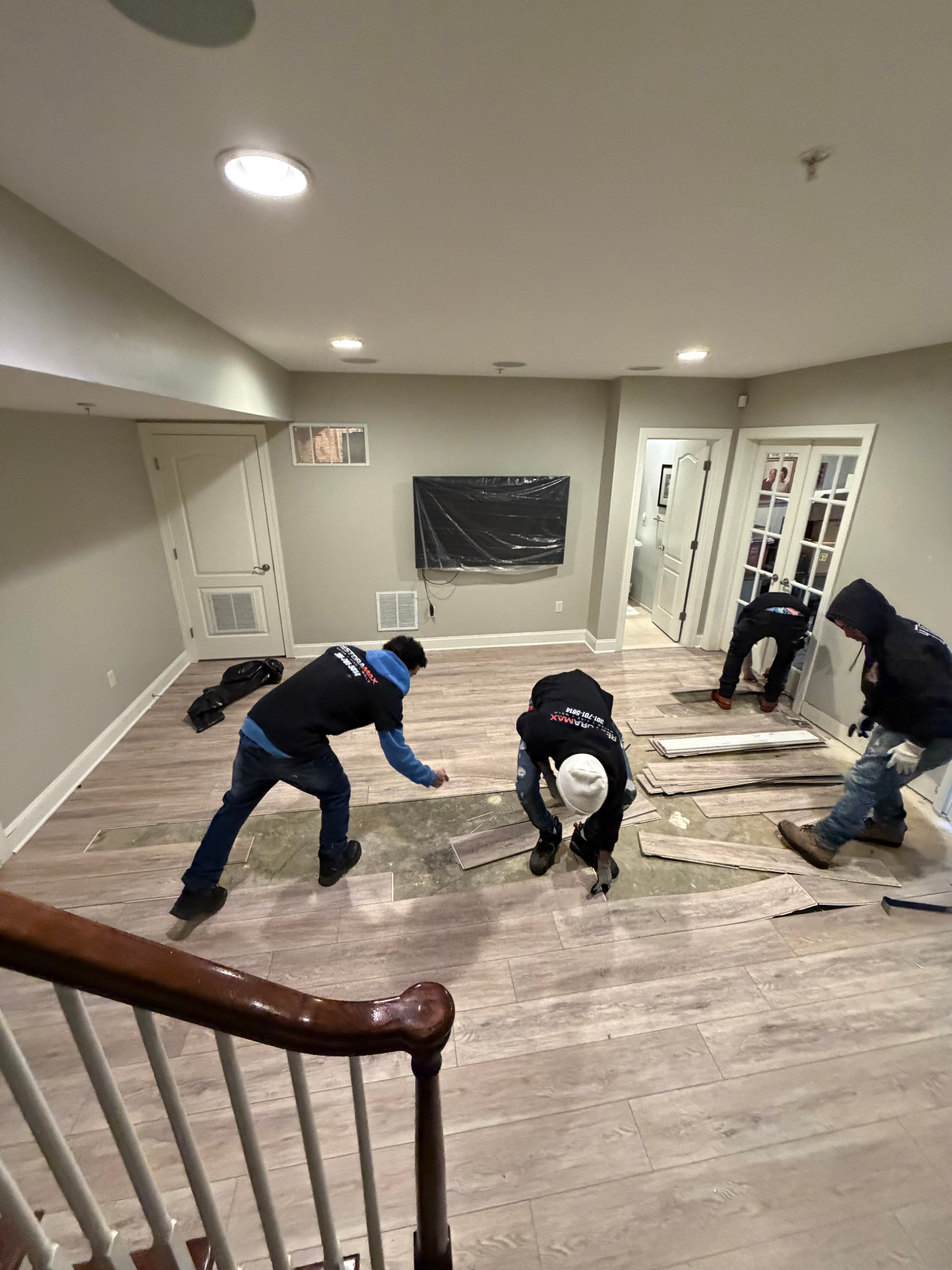 Professional flooring installation after water damage repair